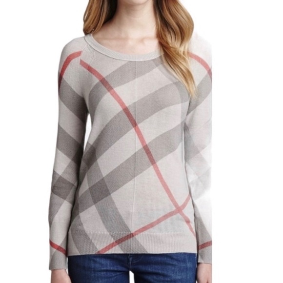 Burberry London classic check wool cashmere sweater Sz S - Picture 1 of 16